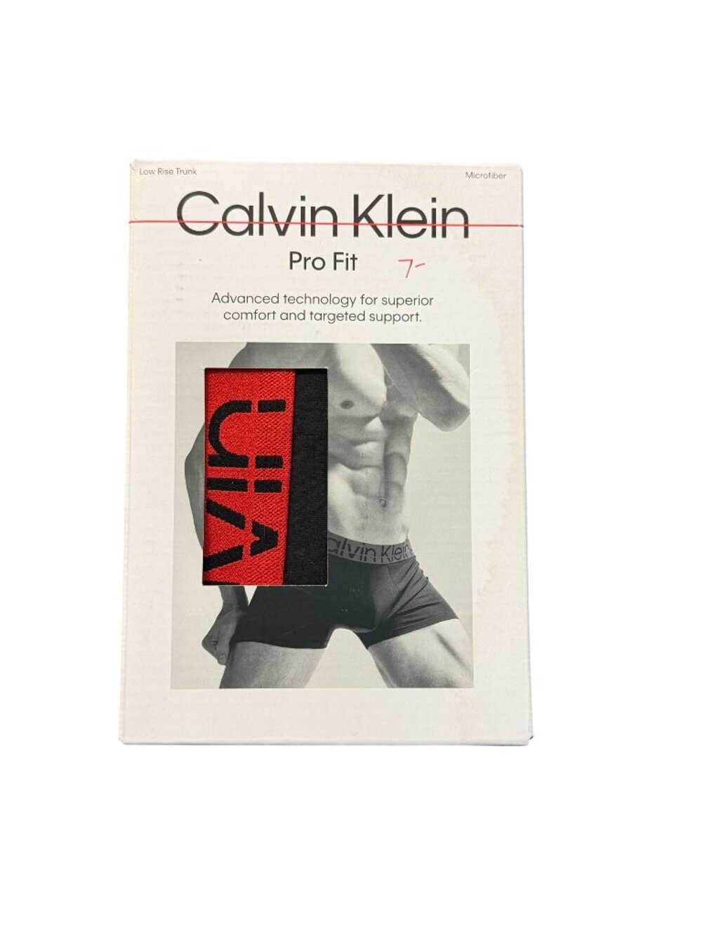 Calvin Klein Pro Fit Low Rise Trunk Microfiber Mens Underwear Red/Black Size XL